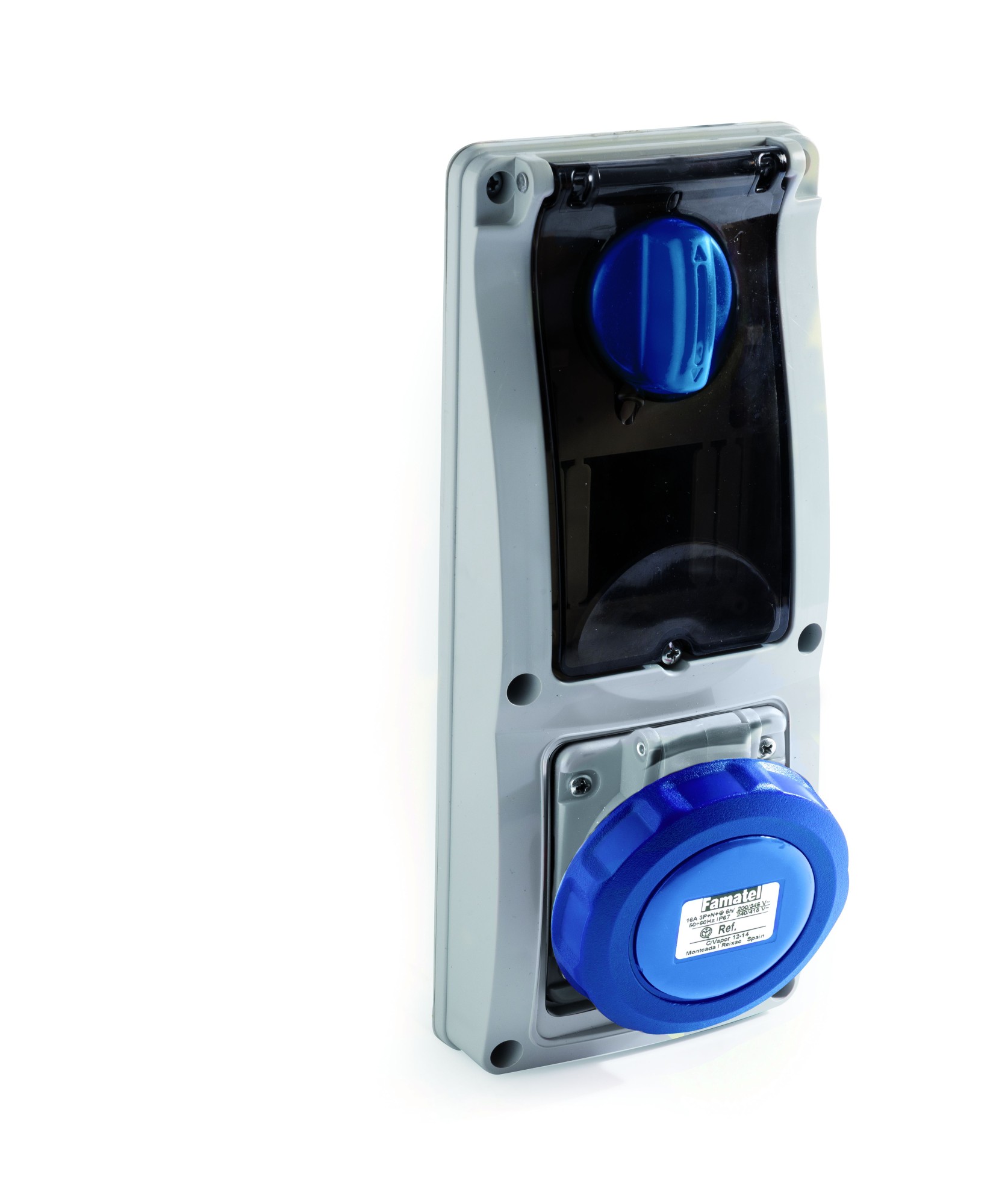 25730 | Base interblocante de empotrar con Carril DIN 3P+N+T 16A IP54