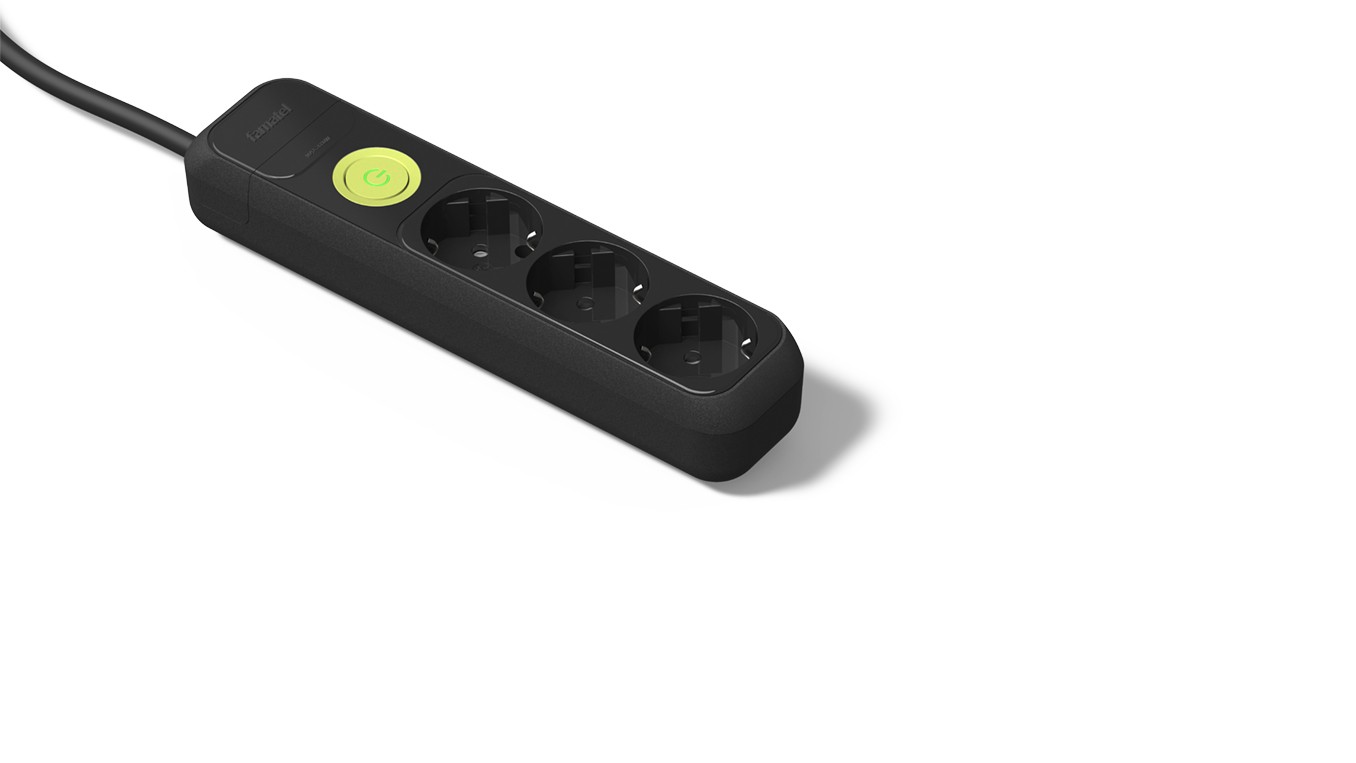 2623-N | Base 3 tomas 16A con toma de tierra e interruptor y 1.5m de cable