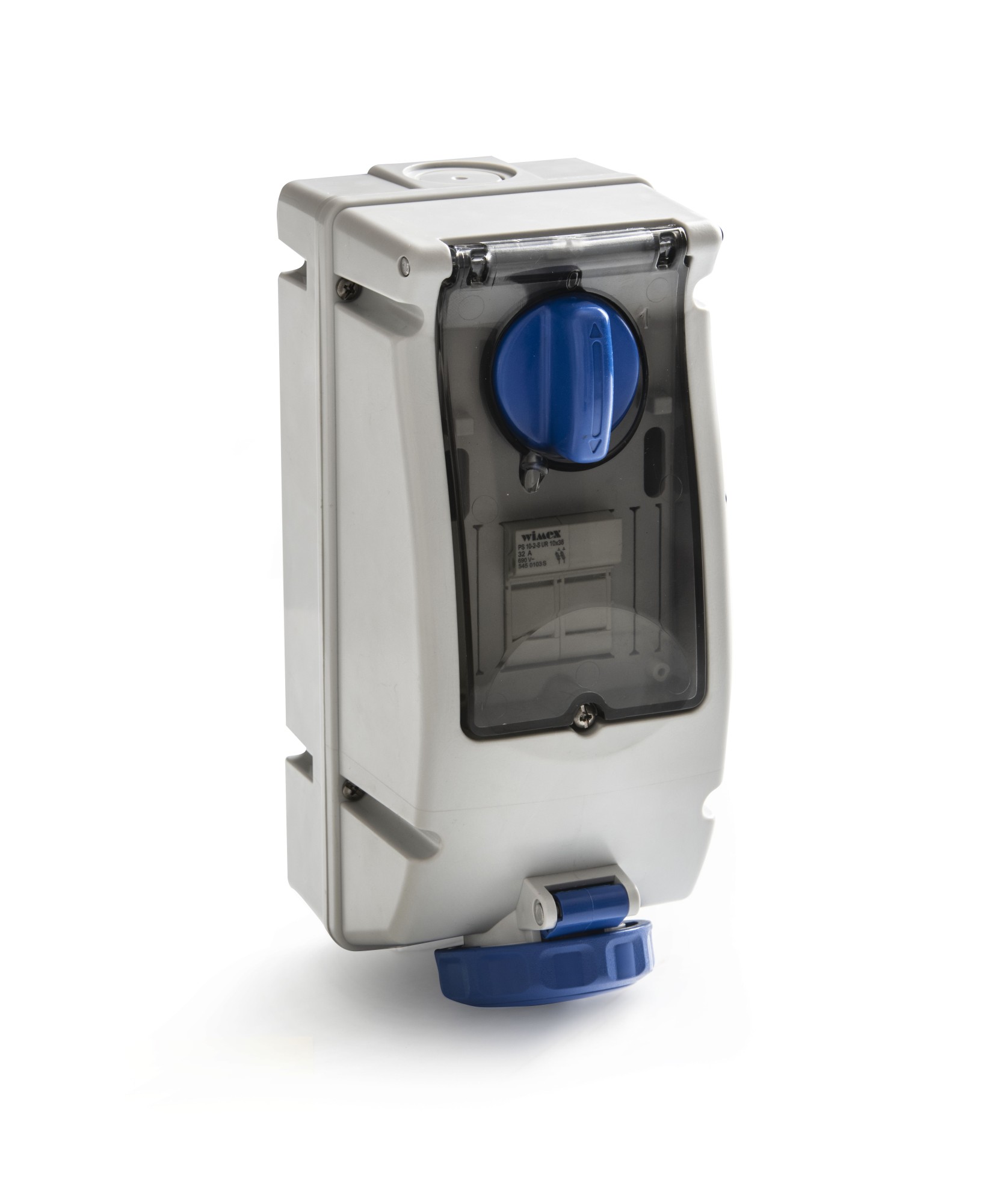 26523 | Base interblocante de superficie con Carril DIN 2P+T 32A IP67