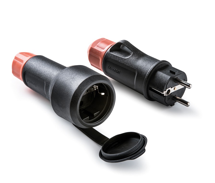 2920 | Pack clavija móvil 16A + base móvil 16A alta resistencia al impacto IP54