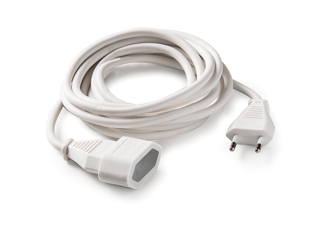 2955 | Prolongador 5m cable 2x1 Blanco