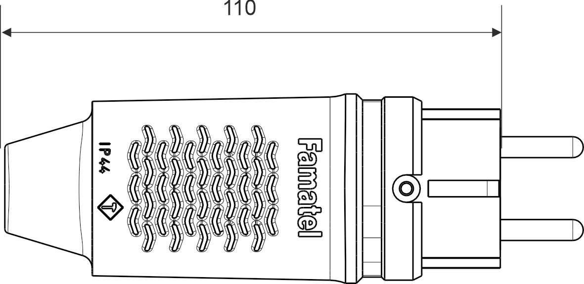 1107 | Clavija goma tipo schuko IP44