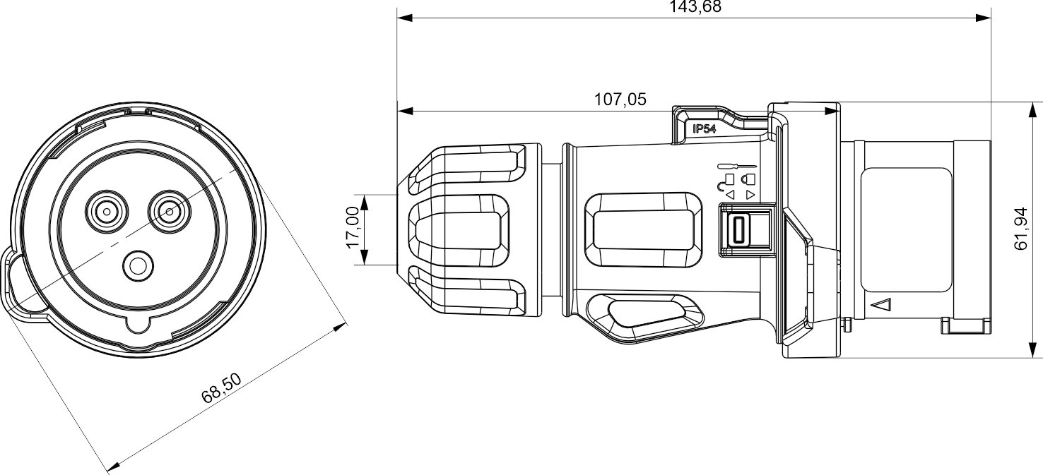 13200L | Clavija16A 2P+T 230V bloq. IP44-54