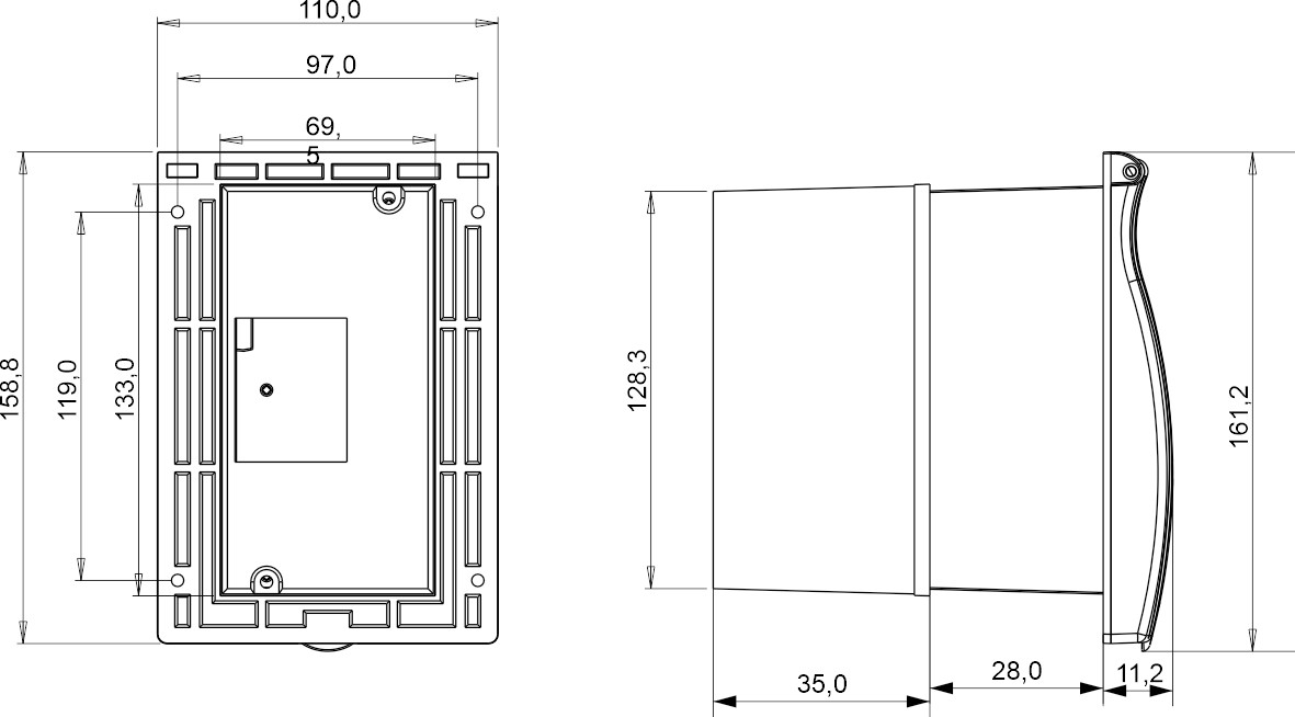 13361 | Clavija empotrable basculante 3P 16A blanca IP44