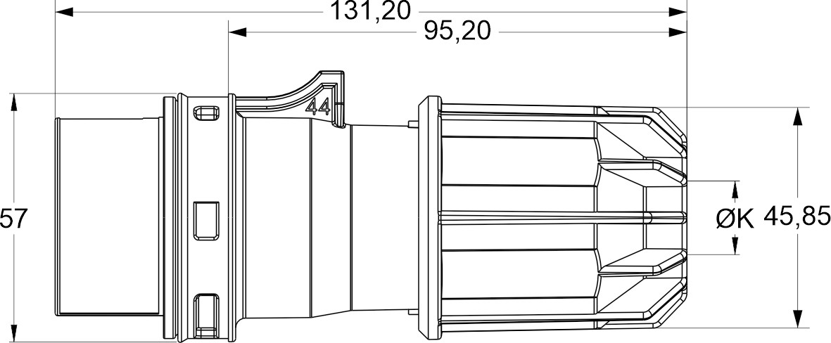 13601 | Clavija móvil 3P 16A 20-25V / 40-50V (DC) IP44