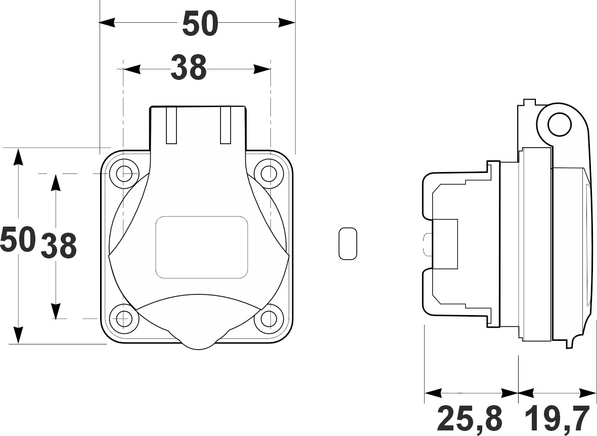 13950 | Base empotrar tipo schuko IP54
