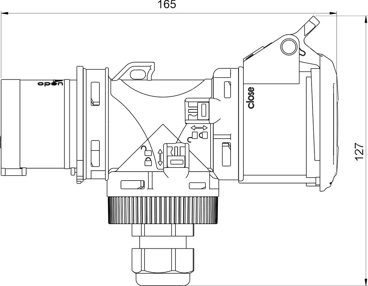 17120 | T-Power 1 toma 3P 16A + 1 clavija 3P 16A IP44/54