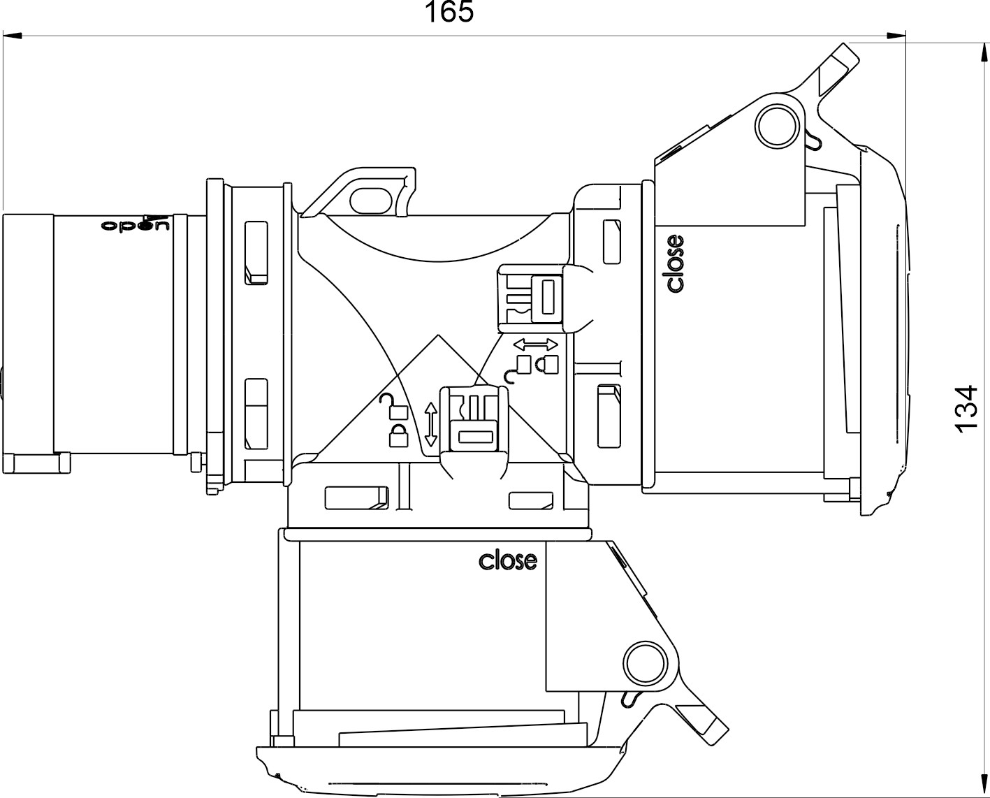 17122 | T-Power con 2 tomas 3P 16A + 1 clavija 3P 16A IP44/54