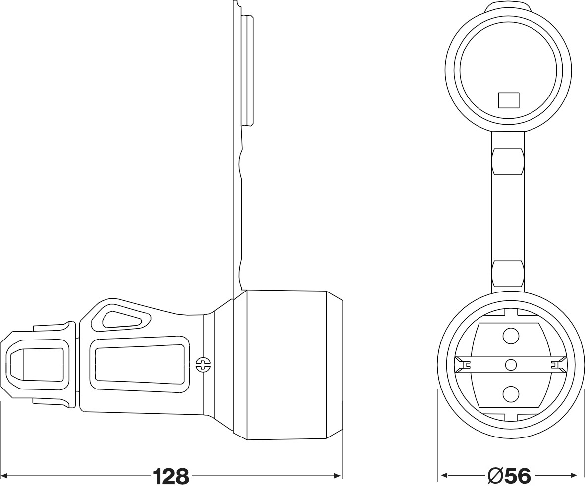 2165F | Base móvil francesa 16A alta resistencia IP54