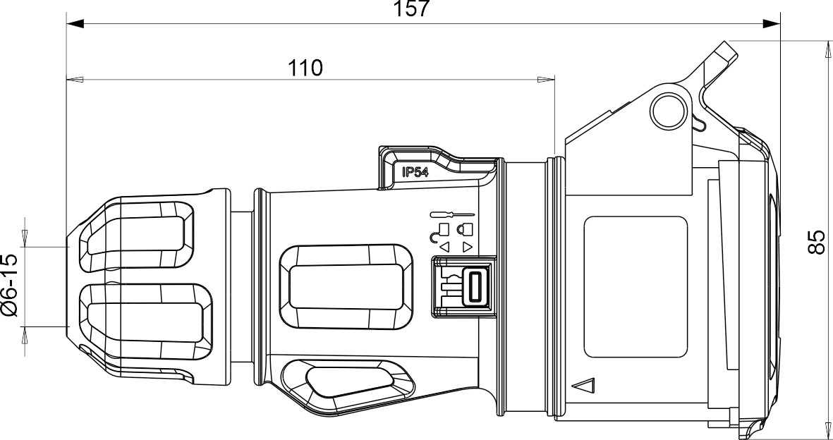 23410 | Base móvil 2P+T 16A IP44/54