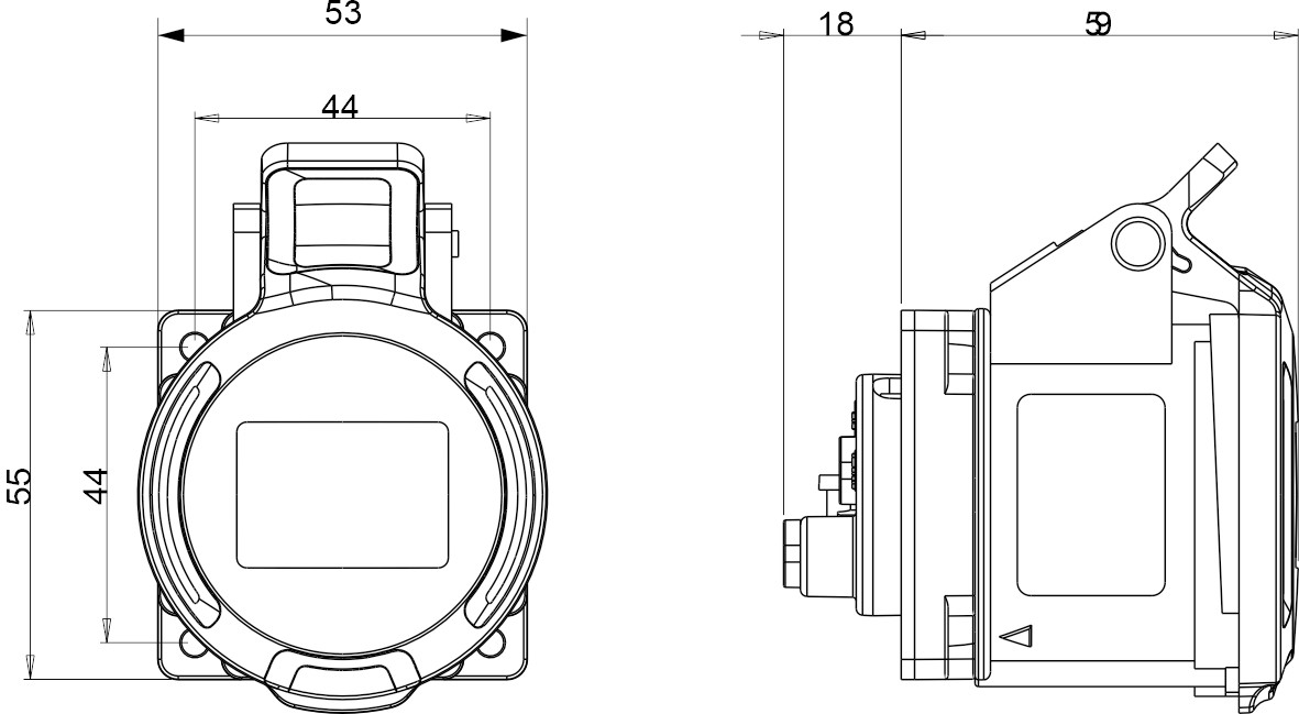 23480 | Base de empotrar 2P+T 16A IP44/54