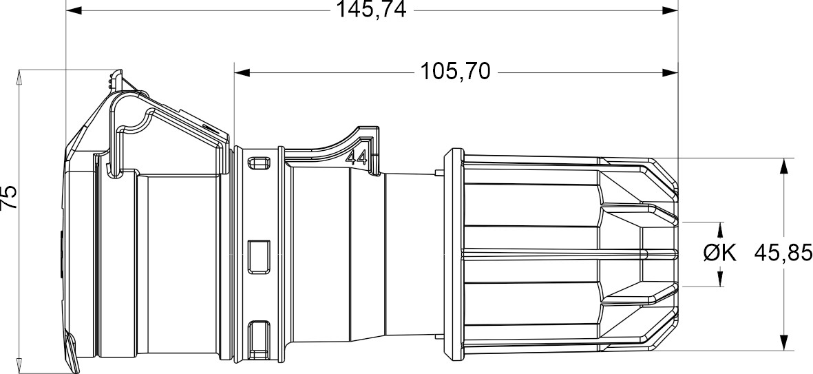 23920 | Base móvil 2P 32A 40-50V IP44