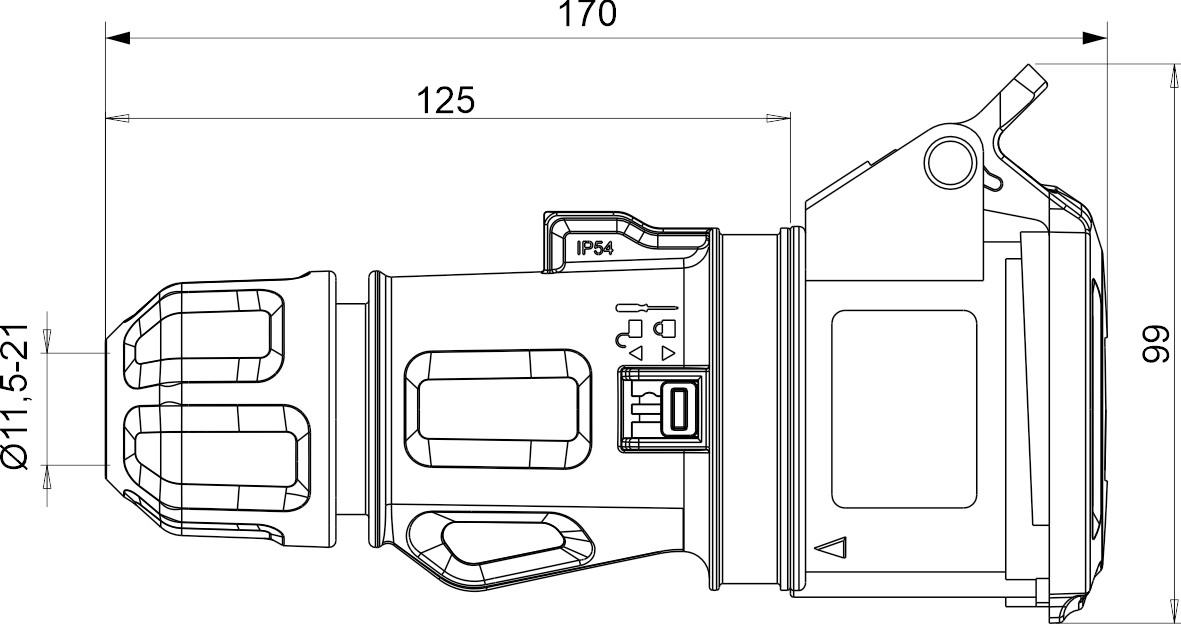 24308 | Base movil 3h 32A IP66-67