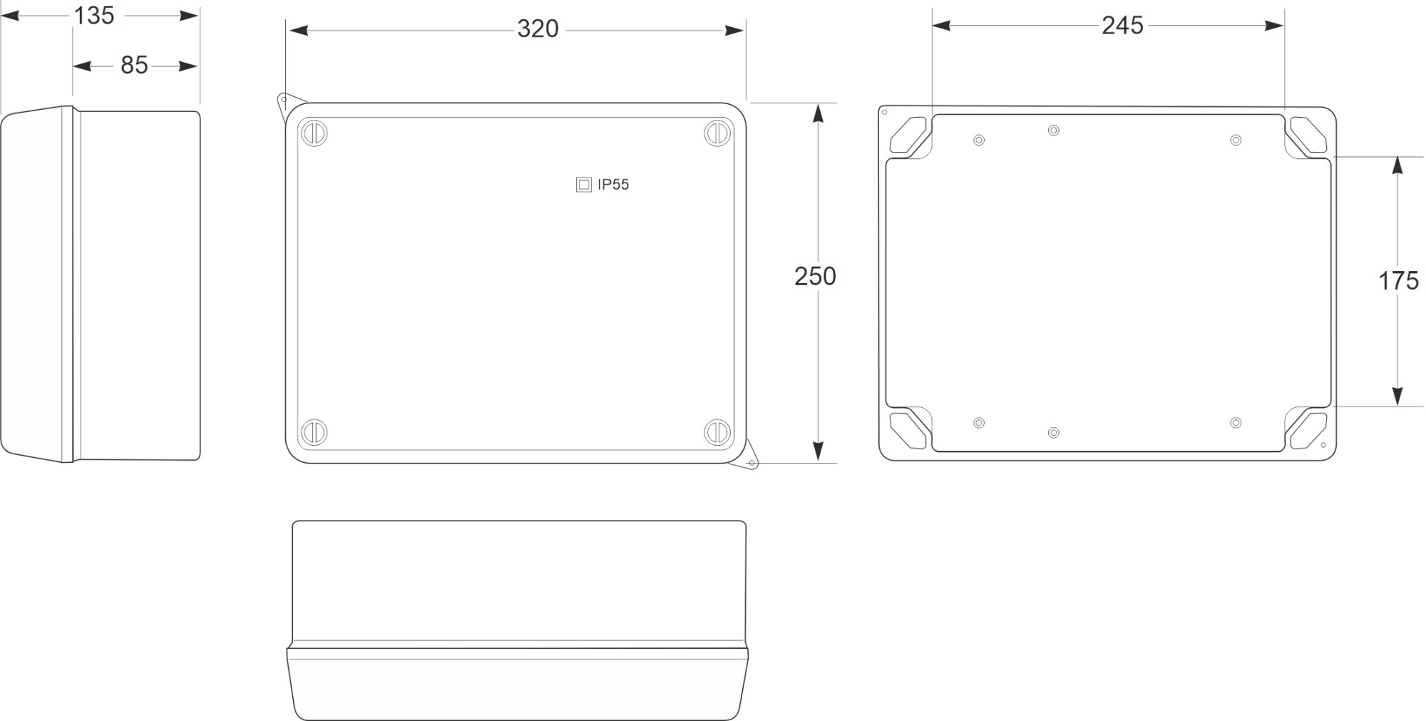 3045 | Caja estanca tapa transparente IP55 310x240x125