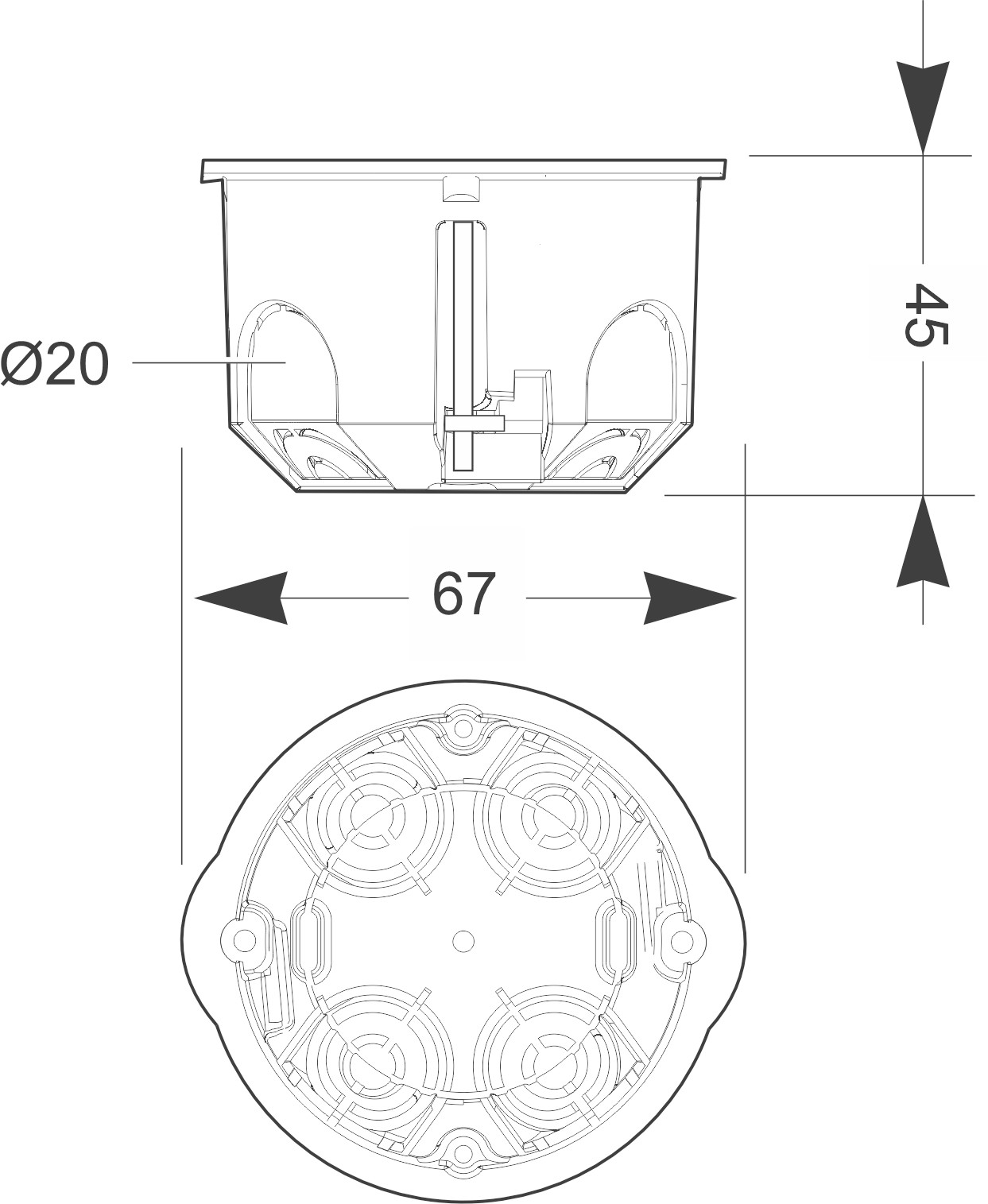 3255 | Caja para 1 mecanismo tabiqueria hueca IP20