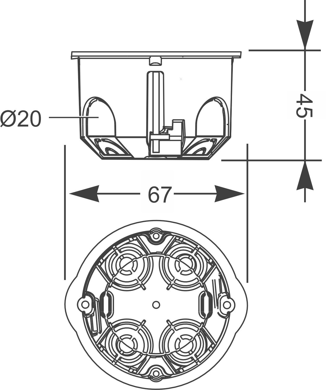 3260 | Caja para 1 mecanismo tabiqueria hueca con tapa IP20