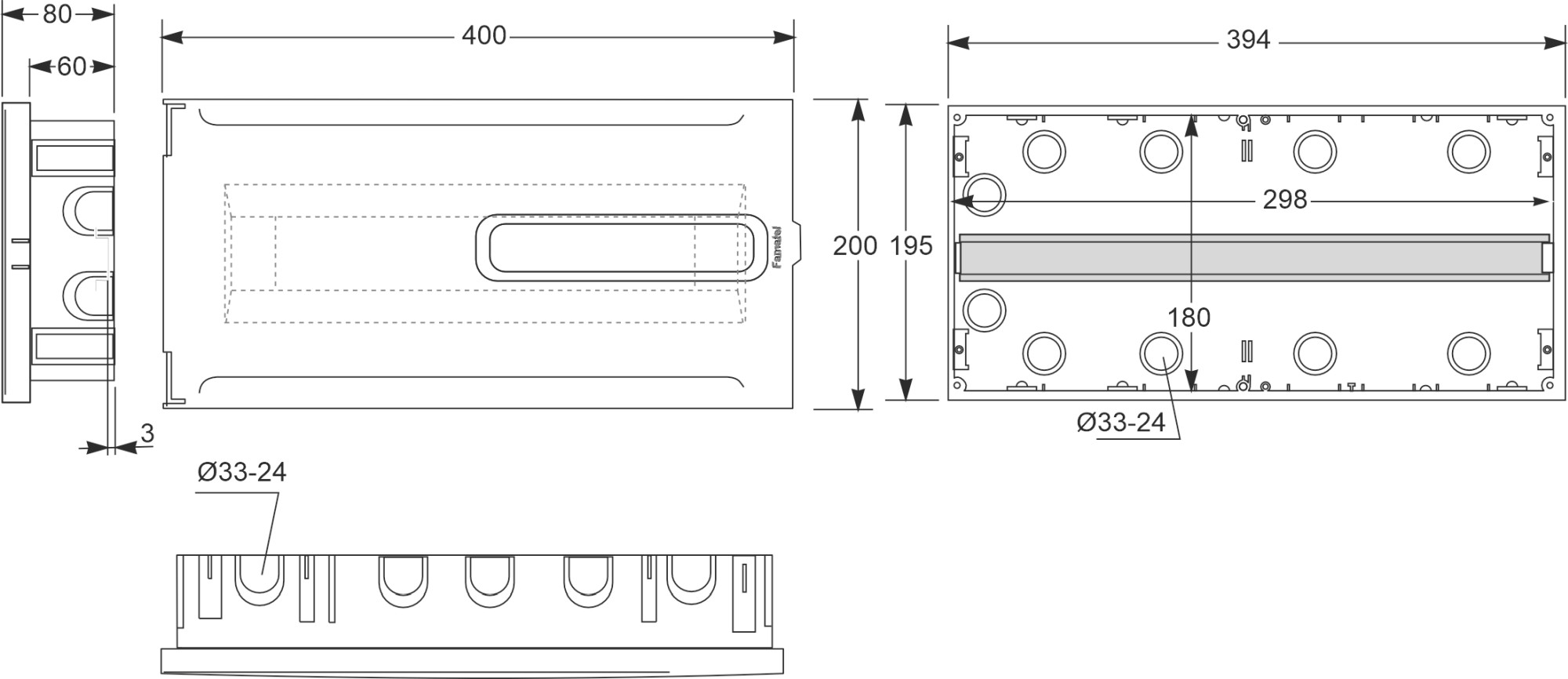 3318-PT | Armario de empotrar 18 módulos IP40