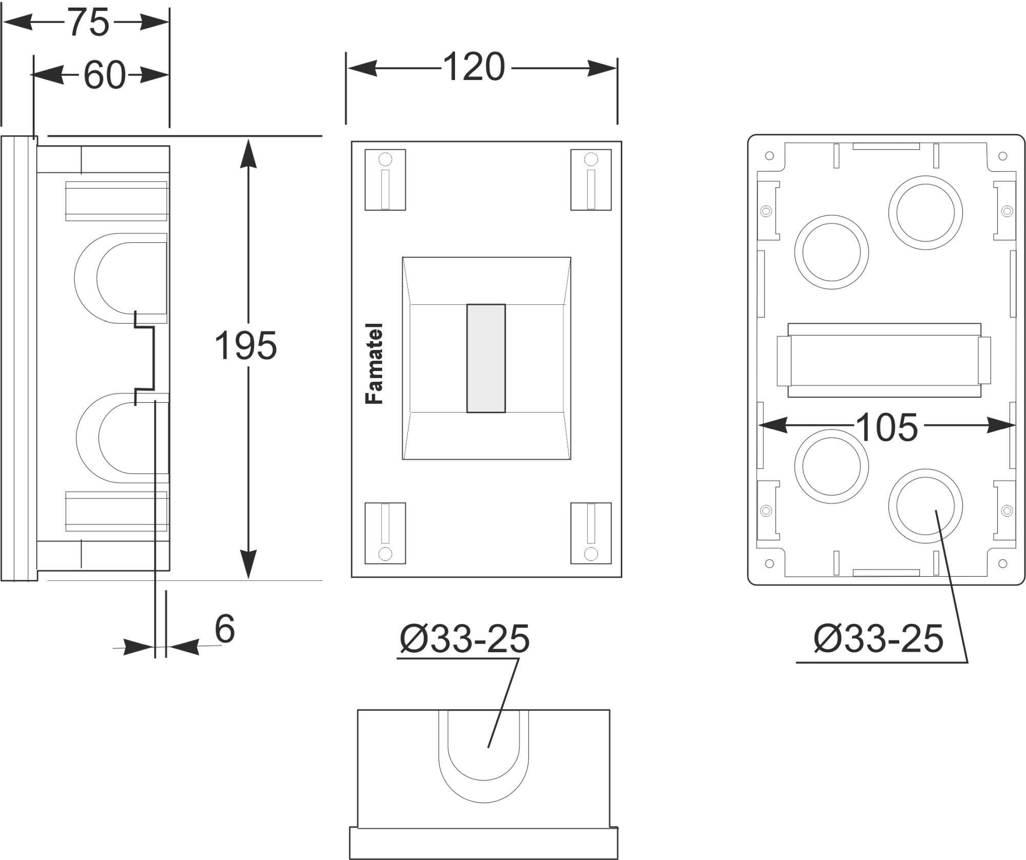 3340 | Armario de empotrar 4(ICP32) módulos IP40