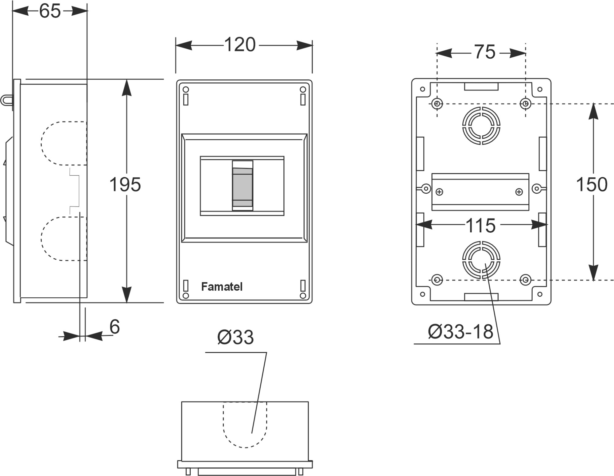 3411 | Armario de superficie 4(ICP32) módulos IP40
