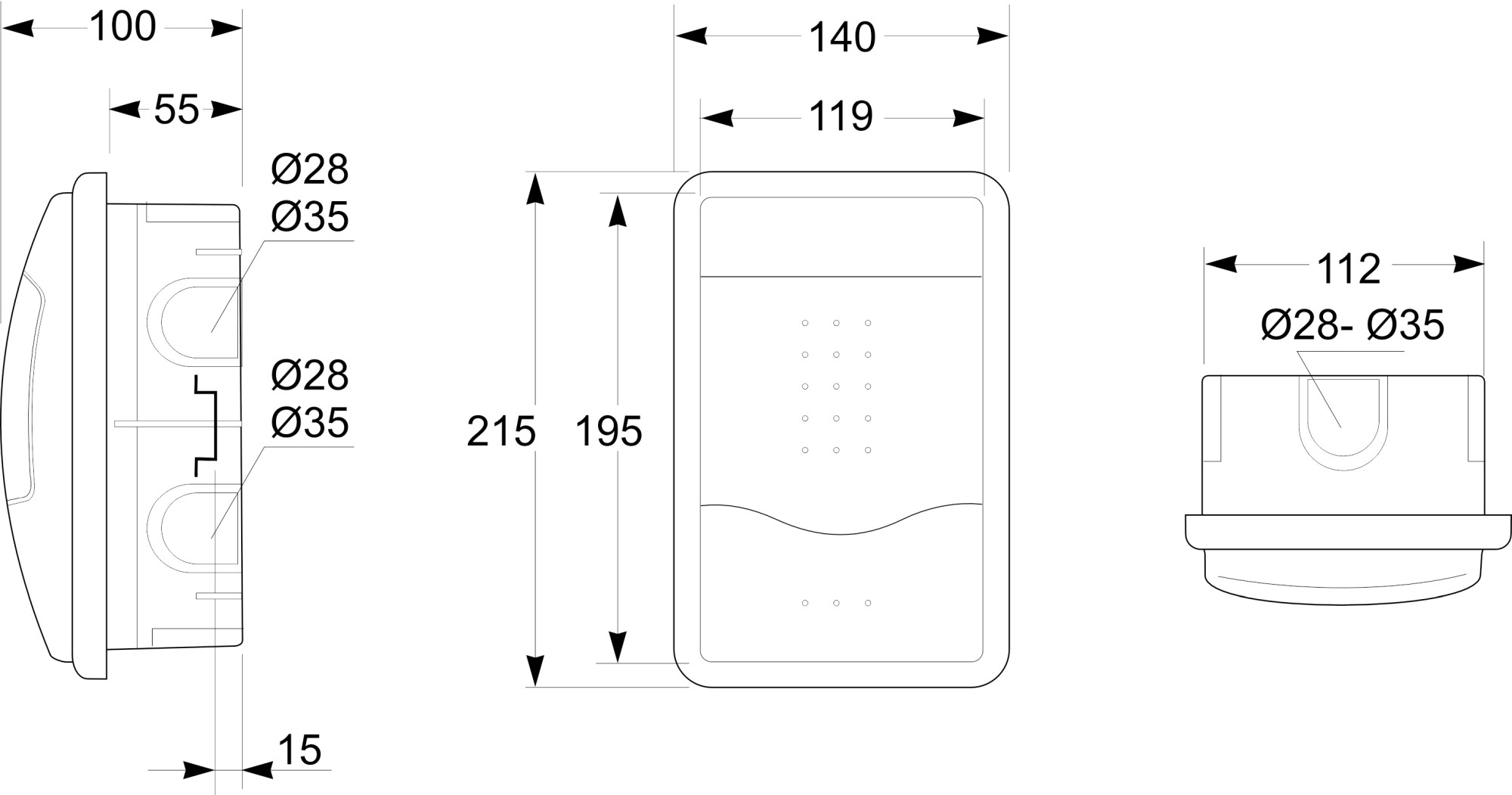 3704 | Armario de empotrar 4 módulos IP40