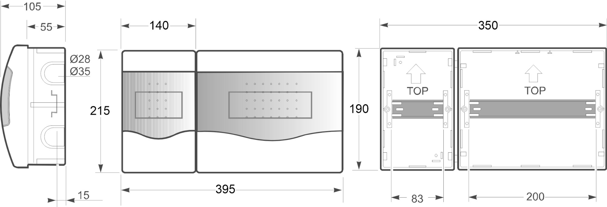 3748 | Armario de empotrar 4(ICP) + 10 módulos IP40