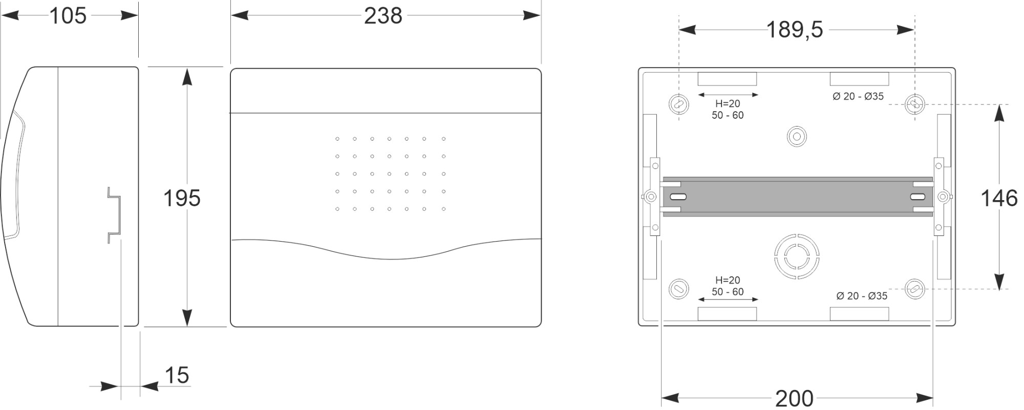 3808 | Armario de superficie 10 módulos IP40