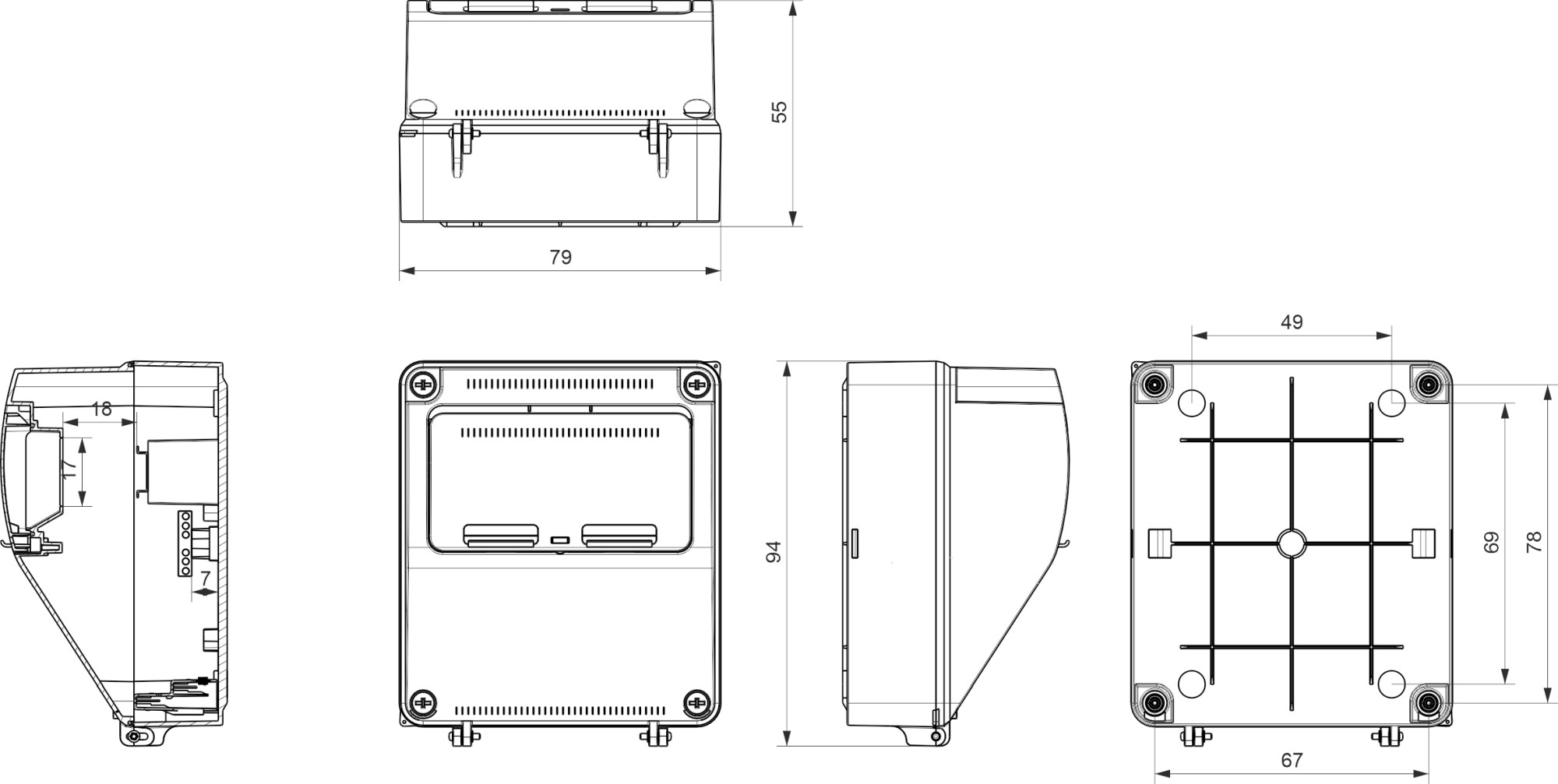 3957.9 | Envolvente cableada 9 módulos con 2 tomas 3P+T 16A IP54