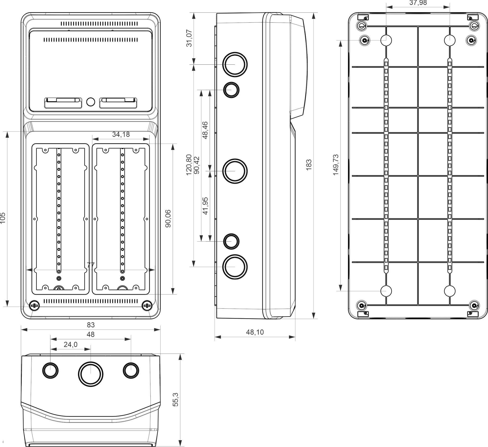 6202 | Envolvente cableada 8 módulos con 2 tomas interblocantes verticales 3P+T 16A IP65