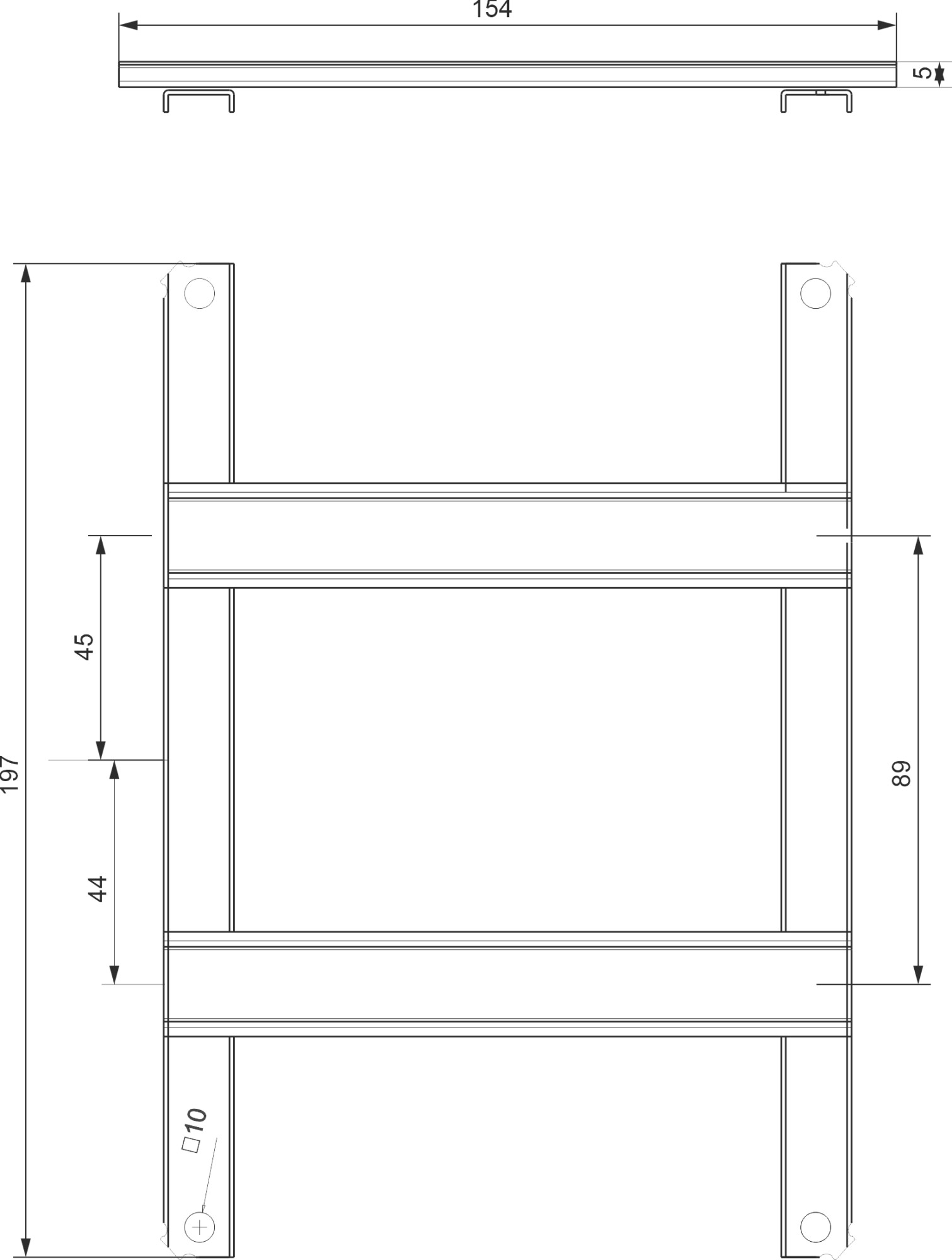 I-39134 | Kit instalación Rail DIN 260x363x18
