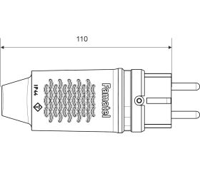 1107 | Clavija goma tipo schuko IP44