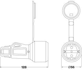 2165 | Base móvil tipo schuko alta resistencia IP54