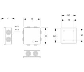 3002-GL | Kit IP68 caja estanca 80x80 con gel aislante
