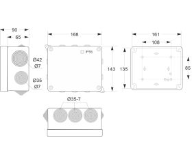 3013 | Caja estanca 10 conos IP55 161x135x83