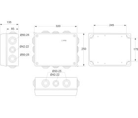 3015 | Caja estanca 12 conos IP55 310x240x125