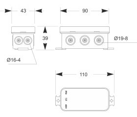 3050 | Minibox con entradas pretroqueladas IP55 90x43x39