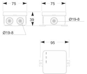 3051 | Minibox con entradas pretroqueladas IP55 75x75x39