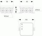 3052 | Minibox con entradas pretroqueladas IP55 85x85x39