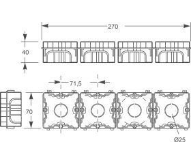 3102.1 | Caja empotrar universal para 1 mecanismo IP30