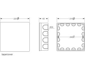 3204 | Caja derivación de empotrar IP30 210x210x60