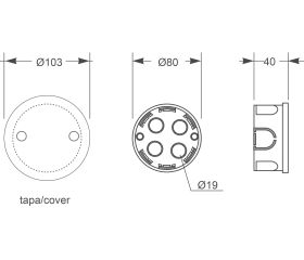 3210 | Caja derivación de empotrar IP30 Ø80x40