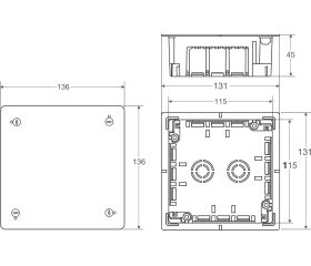 3251 | Caja derivación tabiquería hueca 115x115x45 IP20