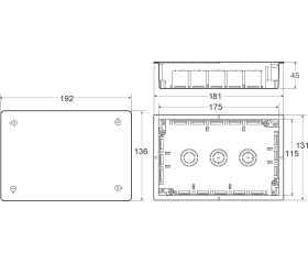 3252 | Caja derivación tabiquería hueca 175x115x45 IP20
