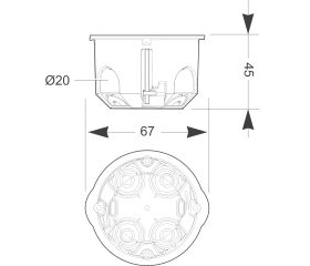 3255 | Caja para 1 mecanismo tabiqueria hueca IP20