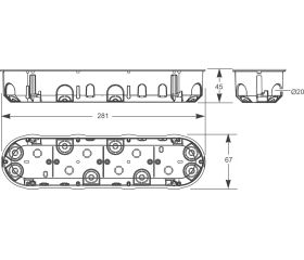 3261 | Caja para 4 mecanismos tabiqueria hueca IP20