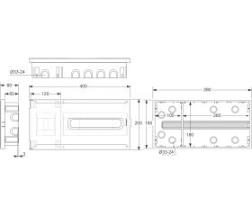 3312-P | Armario de empotrar 4(ICP32) + 14 módulos IP40