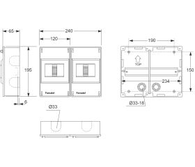 3401 | Armario de superficie 4(ICP32) + 4 módulos IP40