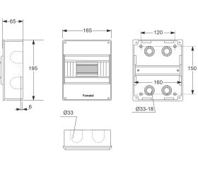 3404 | Armario de superficie 8 módulos IP40