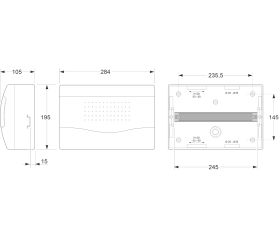 3812 | Armario de superficie 14 módulos IP40