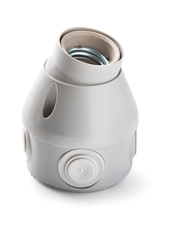 3005 | Portalámparas zócalo orientable E-27 con caja estanca 4 conos IP20