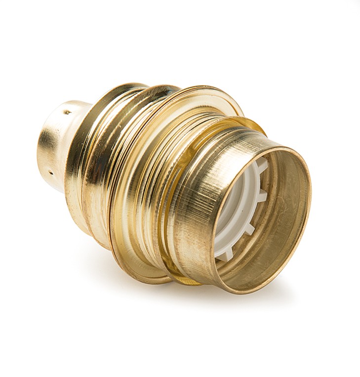 473 | Portalámparas metálico roscado con arandelas E-14